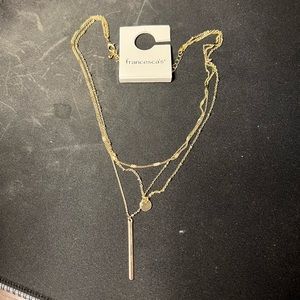 Francesca’s Gold Row Chain Layered Necklace